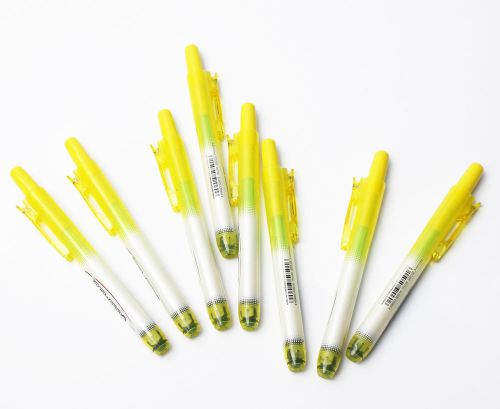 Morris Easy Knock Highlighter Marker Quick Marks Fluorescence Yellow 8 Pcs E