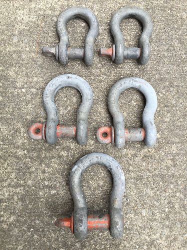 Lot Of 5 Heavy Duty Clevises 4 3/4 6 1/2       8 1/2 Ton Shackles Screw Pin Rig