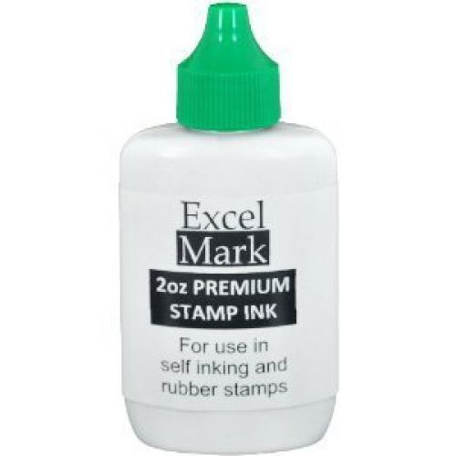 ExcelMark Self Inking Stamp Refill Ink - 2 oz. - Green Ink