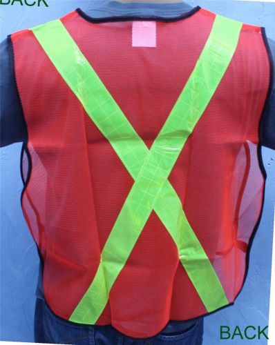 New CSA Z96 Red Mesh Reflective Safety vest High Visibility