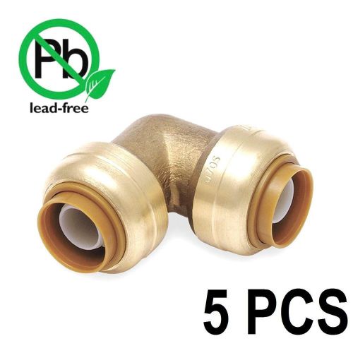 3/4&#034; sharkbite style (push-fit) push to connect lead-free brass elbows 5 pcs / b for sale