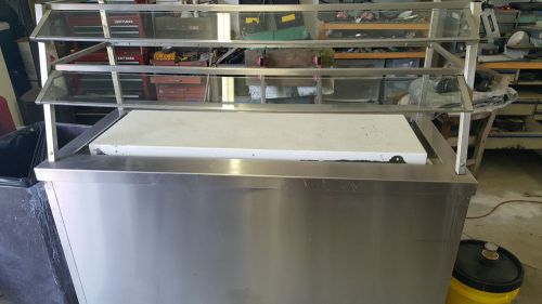 True Cold Plate Ice Serving Buffet Line W Sneeze Guard and Two Shelves