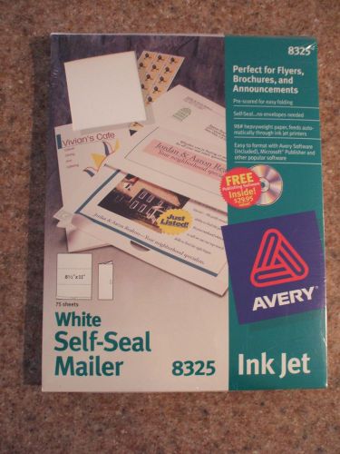 New Avery 8325 White Self-Seal Mailer Avery Ink Jet 75 Count