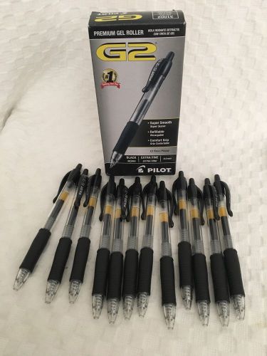 Pilot G2 Retractable Premium Gel Ink Roller Ball Pens, Fine Point, Black, 12-Pac