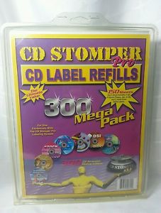 CD Stomper Pro Label Refills 300 Mega Pack Partially Used