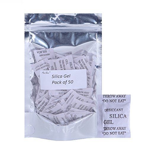 PaiSen 1 Gram Silica Gel pack of 50 desiccants bags