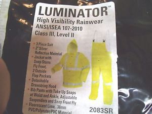 River city rainwear medium fluorescent lime luminator .38 mm pvc and polyester for sale