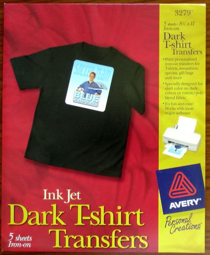 Avery 3279 Dark T-Shirt Transfers, 5 sheets, 8.5x11&#034;,  nipackage