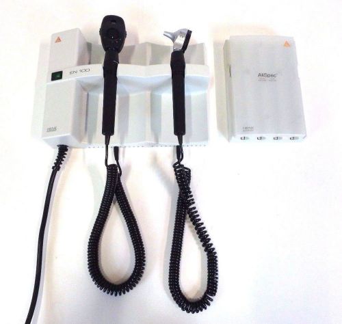 Heine en100 otoscope ophthalmoscope transformer w/ heads &amp; specula dispenser for sale