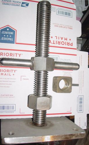 Adjustable 1-1/4&#034; x 12 in. Stainless Steel Leveling Screw Jack with Base Plate