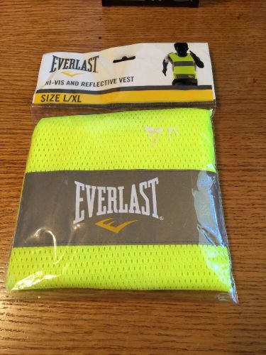 Everlast Hi-Vis Reflective Factory Safety Work Job Running Vest Yellow Size L/XL