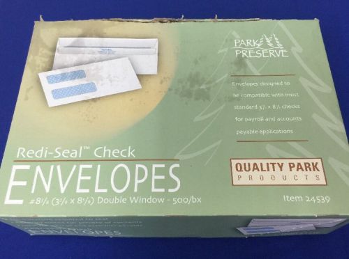 Quality Park #8 Double Window Redi-Seal Check Envelopes Box of 500 New (T5)