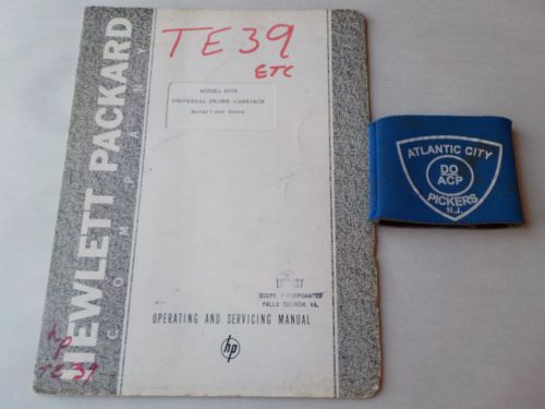 HEWLETT PACKARD 809B UNIVERSAL PROBE CARRIAGE OPERATING AND SERVICING MANUAL