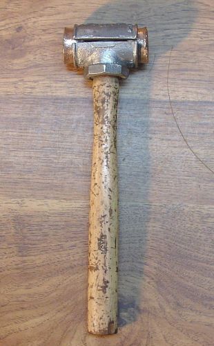 Vintage Greene &amp; Tweed Basa No.1 Hammer,1lb.13oz.,2-3/8&#034; Lead Head,Copper Faces