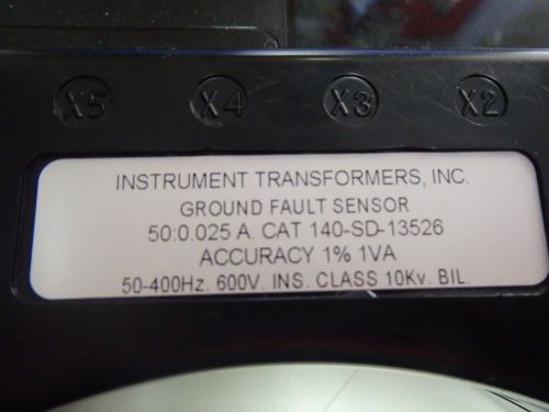 Instrument transformers inc.  ground fault sensor for sale