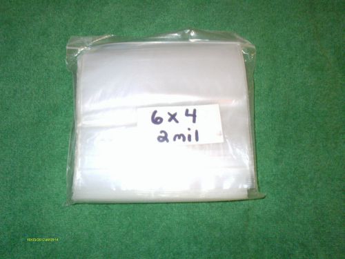 100 pcs clear storage bags 6&#034; x 4&#034;  reclosable zip lock poly 2 mils free ship us for sale