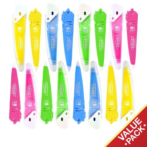 Fullmark Model J Refillable Correction Tape - 8+8 Pack (0.2&#034; x 236 Inches each)
