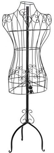 Designers black metal adjustable height wire frame dress form display stand bag for sale
