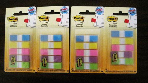 4 packs  Post-it Flags  Assorted Bright Colors 30% More