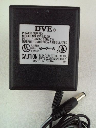 DVE DV-1220R AC-DC Adaptor 12VDC 200mA