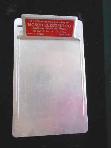 VTG MOSCH ELECTRIC GREAT FALLS MONTANA SCRATCH PAD HOLDER ALUMINUM PAPER NOTES
