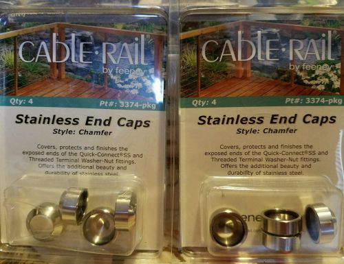9 caps feeney stainless steel chamfer end caps for cablerail railing  3374-pkg for sale