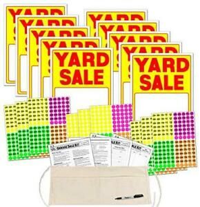 Yard Sale Sign Kit with Pricing Stickers and Change Apron (A504Y)