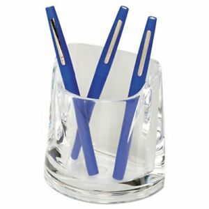 Swingline Stratus Acrylic Pen Cup, 4 1/2 x 2 3/4 x 4 1/4, Clear, Each (SWI10137)