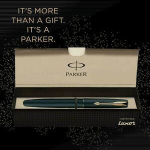 Parker Frontier Matte Black (Gold Nib) GT Fountain Pen, Looks &amp; Contrasting Gold