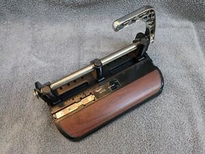 Vintage ACCO Mutual 400 Heavy Duty Metal Adjustable 3 Hole Paper Punch