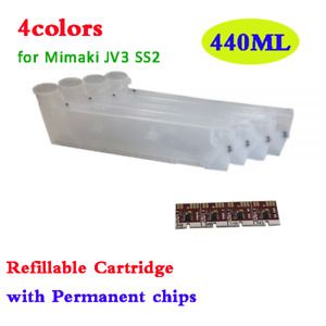 440ML  Mimaki JV3 SS2 Refillable Ink Cartridge with Permanent Chip CMYK