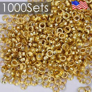 1000Sets 1/2&#034; Grommets Washers Brass Plating Gold Eyelets w/ Washers Clothing