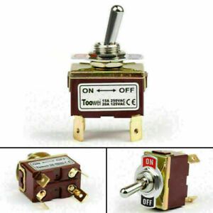 4Pcs Toowei 2 Terminal 4Pin ON-OFF 15A 250V Toggle Switch Boot DPST Grade SP FN