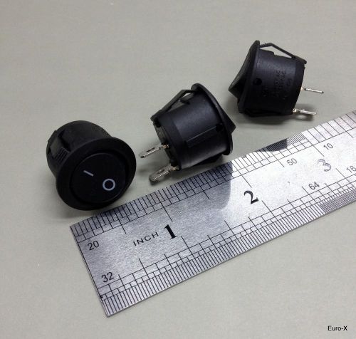 Black small-sized round snap-in 2-pin off/on rocker switch #so7 for sale