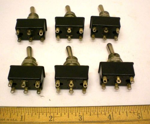 6 Arrow Hart 2 Positon Toggle Switches, Spring Return, DPDT, Momentary, USA