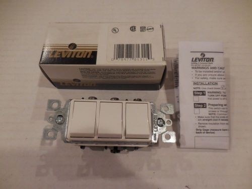 Leviton Combo 3 Rocker Switch 15A 120VAC 1755-W White NEW IN BOX