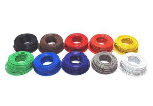 10 roll l=40m single strand pvc copper wire tin-plated ?0.5mm 60°c 300v colors=10 for sale