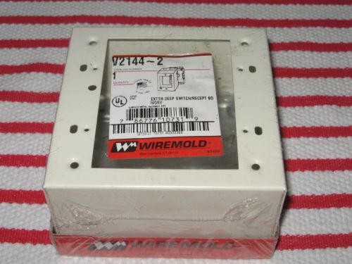 Wiremold v2144-2 ivory extra deep 2 gang switch receptacle box new in package for sale