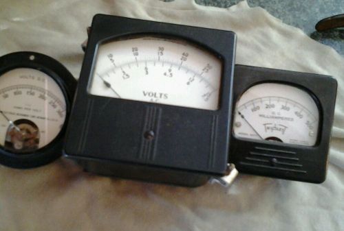 Antique electric voltage meters (set of 3)