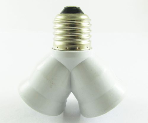 1pc led light lamp bulb socket 1 e27 male to 2 e27 female y type spliter adapter for sale