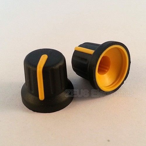 5 x black knob with orange pointer for potentiometer hight 15 mm - free shipping for sale