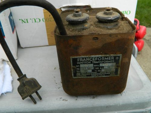 Vintage franceformer ignition transformer, v.a.240, vsec10,000 cat#ka,serial#252 for sale