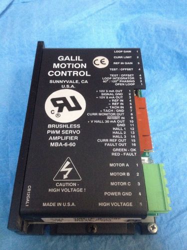 Galil Motion Control, Brushless PWM Servo Amp. MBA-6-60