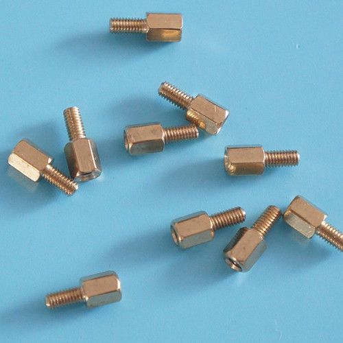 M3 male 6mm x m3 female 6mm m3 6+6 brass standoff spacer  25pcs for sale