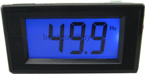 AC 80-300V 10Hz-199.9Hz Blue LCD digital frequency meter cymometer panel meters
