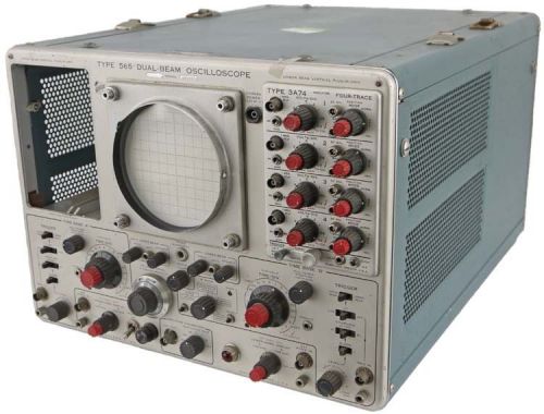 Tektronix 565 lab oscilloscope w/3a74 4-trace lower-beam vertical plug-in unit for sale