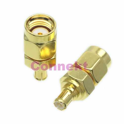 RP-SMA male jack to MCX male plug RF coaxial adapter connector
