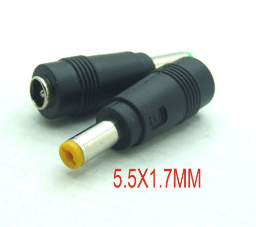 10PCS DC 5.5 X 2.1mm Female JACK TO 5.5 X 1.7mm DC Male plug for Power Charger