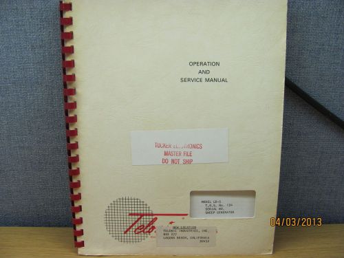 TELONIC LD-5 Sweep Generator Operation and Service Manual w/schematicsc 46578