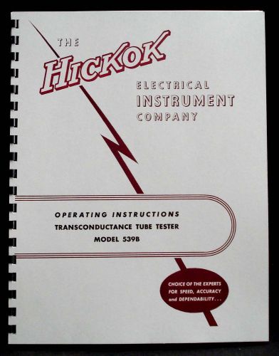 Hickok 539B Tube Tester Operating Manual